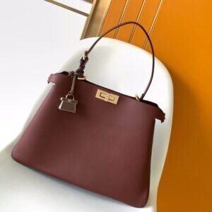 Shop FENDI Peekaboo Soft Large Burgundy