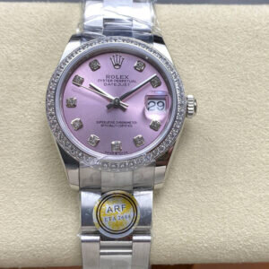Rolex Datejust31 pink dial diamond bezel luxury watch