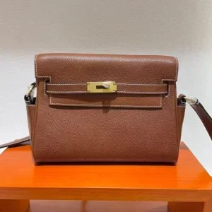 Hermès Kelly Messenger PM brown grained leather crossbody bag