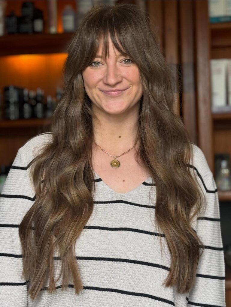 Long Wispy Bangs With Beachy Waves All Over